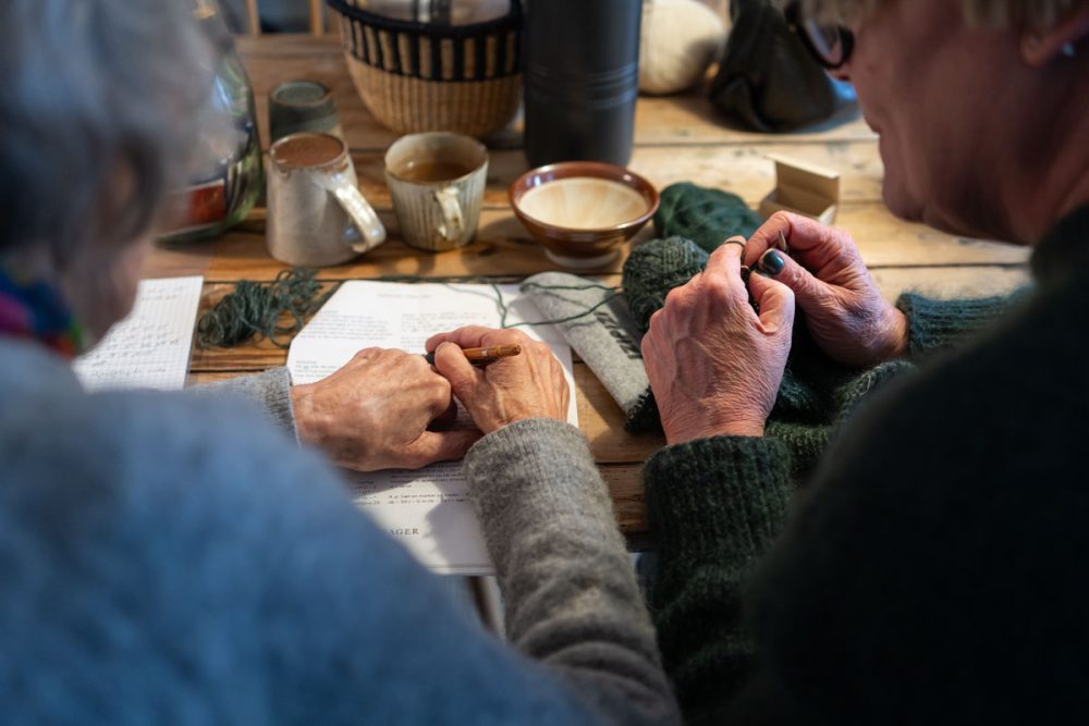 Strikkecafé i Isager-butikken