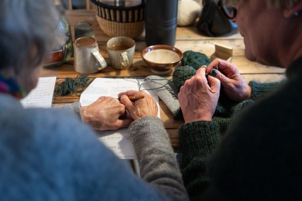 Strikkecafé i Isager-butikken